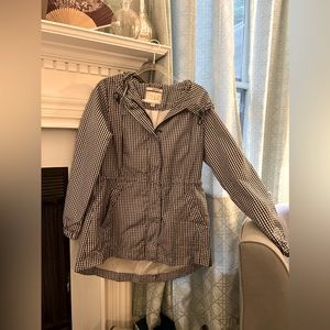 Target A New Day, gingham rain jacket, medium, black and white.